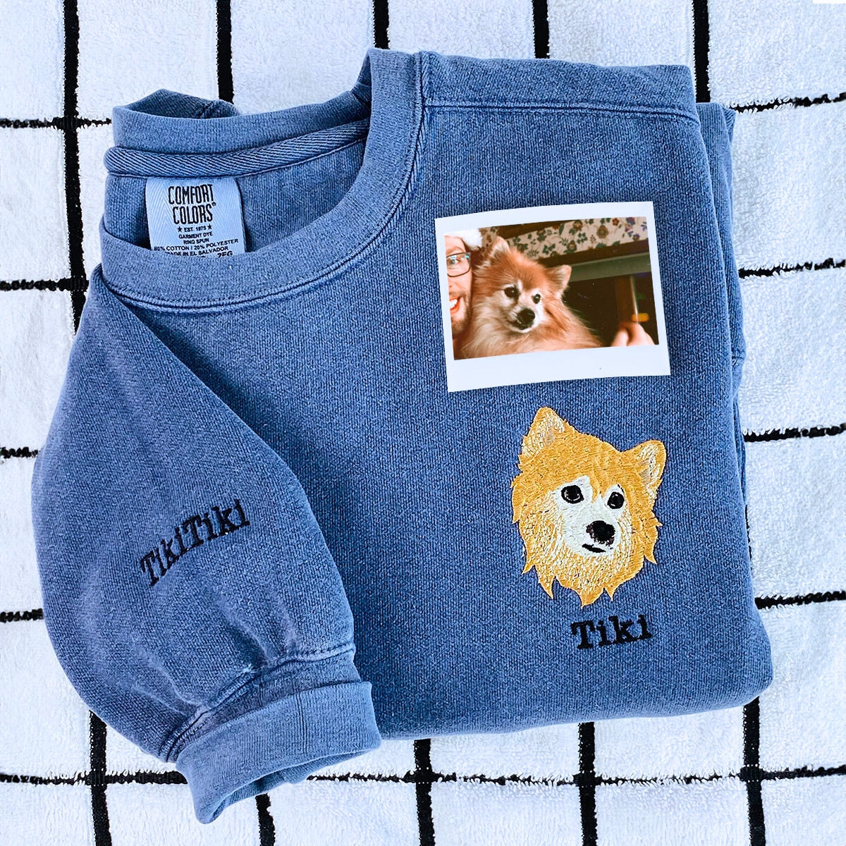 Comfort Color® Custom Embroidered Dog Mom Sweatshirt