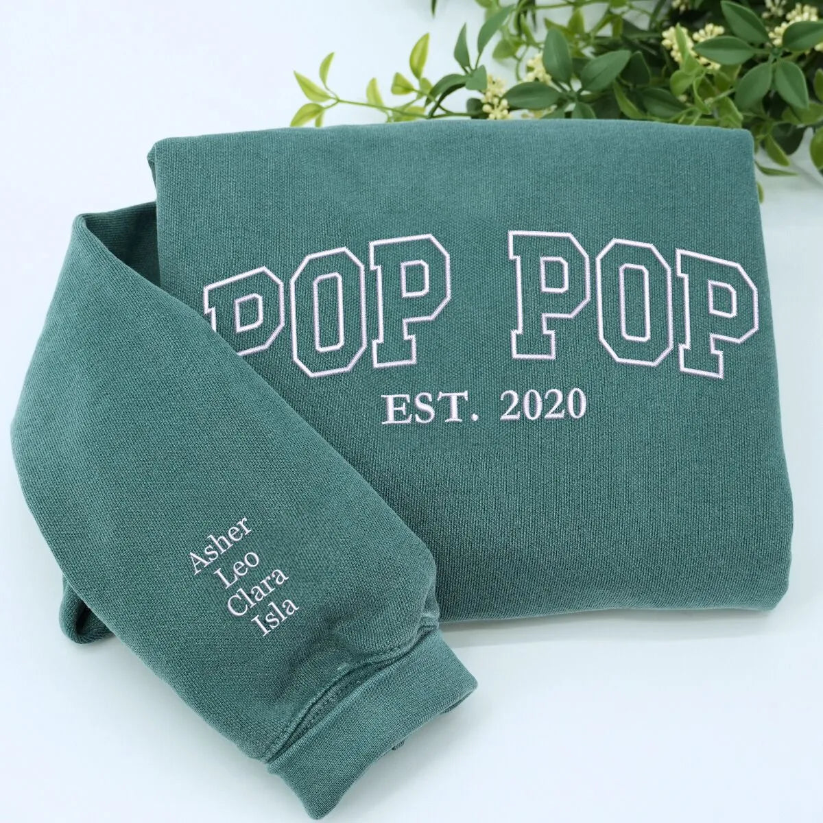 Pop Pop Sweatshirt / Hoodie, Custom Embroidered Grandpa Gifts for Birthday & Christmas