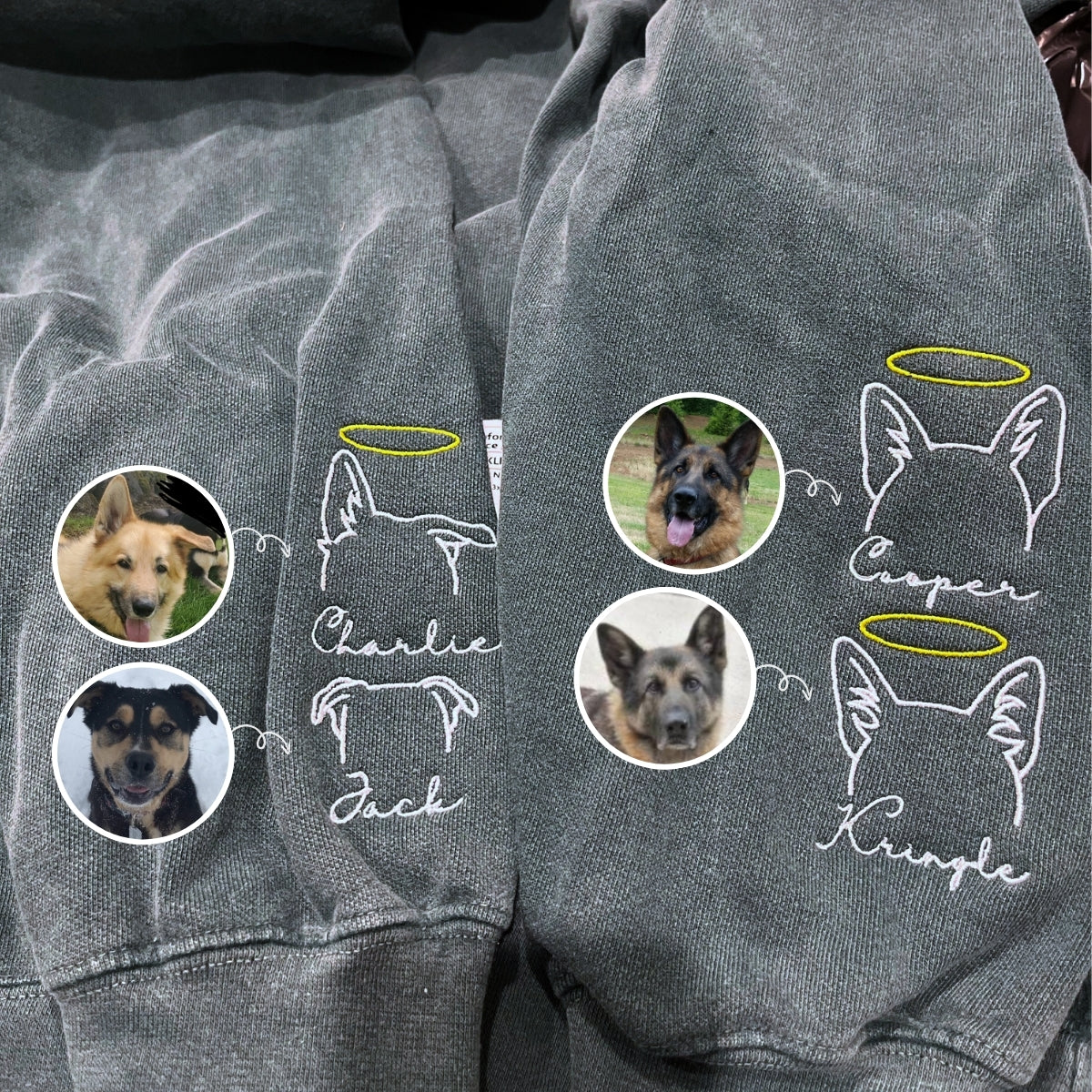 Comfort Color® I Wear My Heart On My Sleeve Dog Sweatshirt with Dog Ear on Sleeve