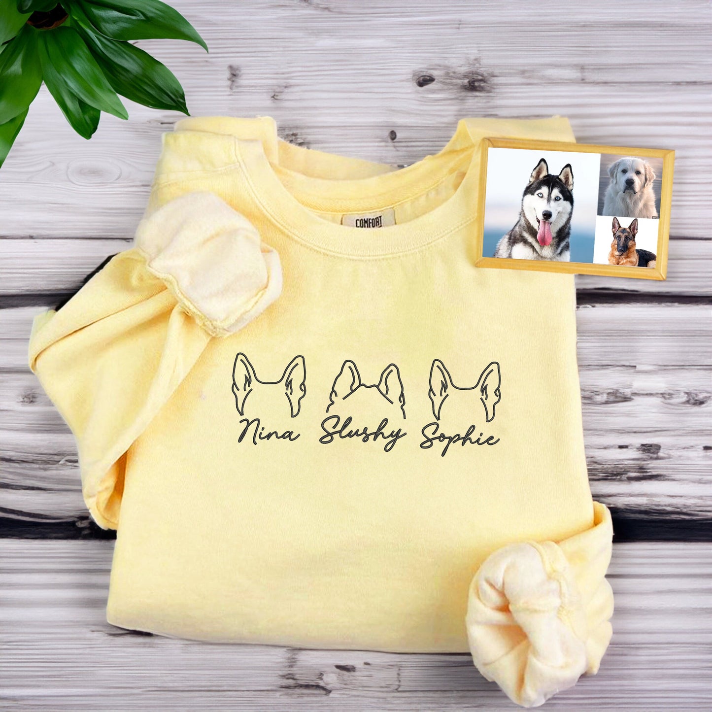 Comfort Color® Custom Embroidered Dog Ear Sweatshirt from Photo