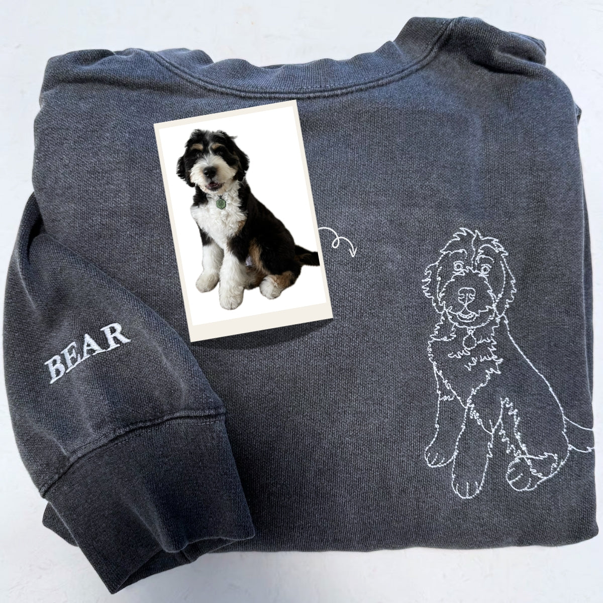 Comfort Color® Custom Embroidered Dog Dad Shirt With Dog Portrait From Photo Shirt