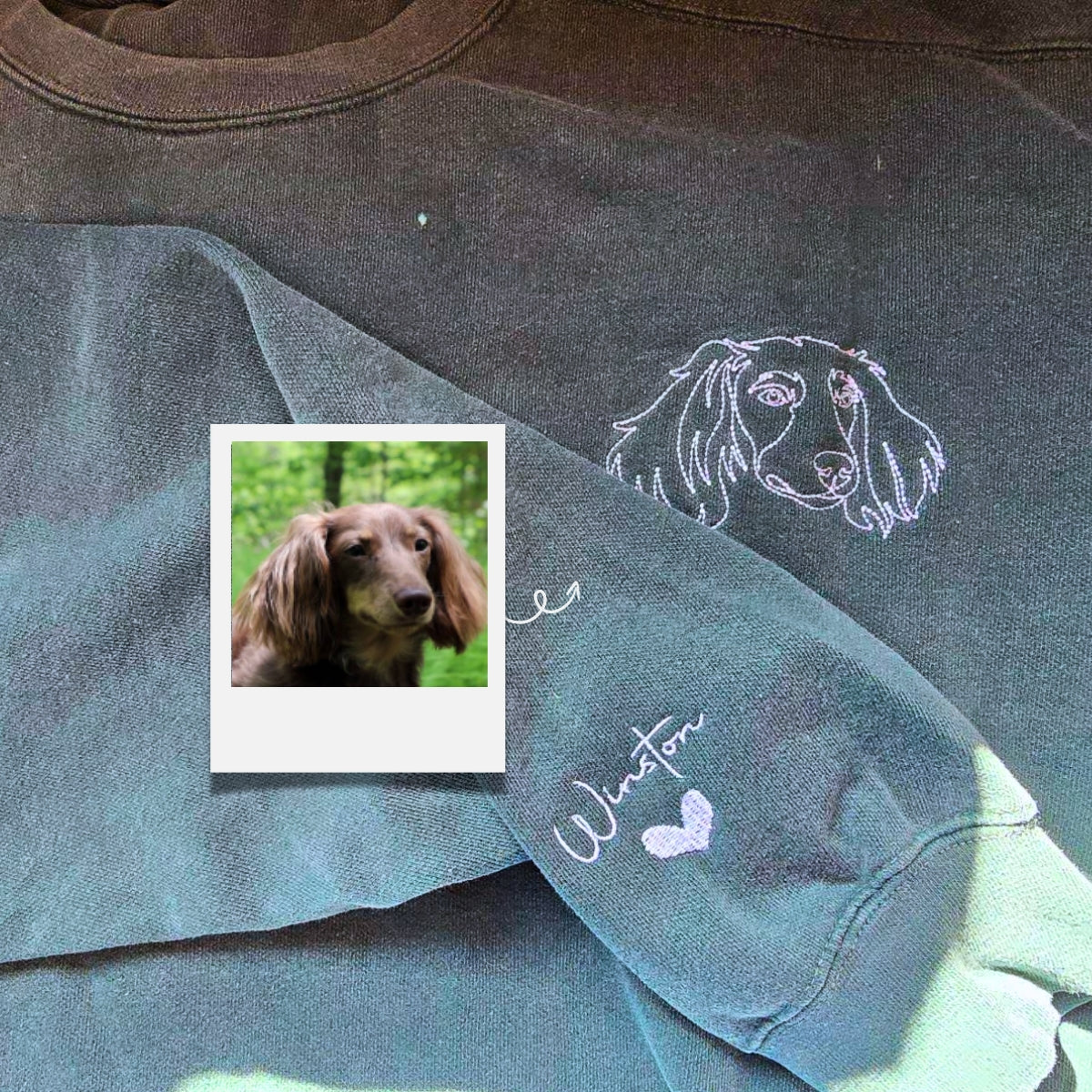 Comfort Color® Custom Embroidered Dog Dad Shirt With Dog Portrait From Photo Shirt