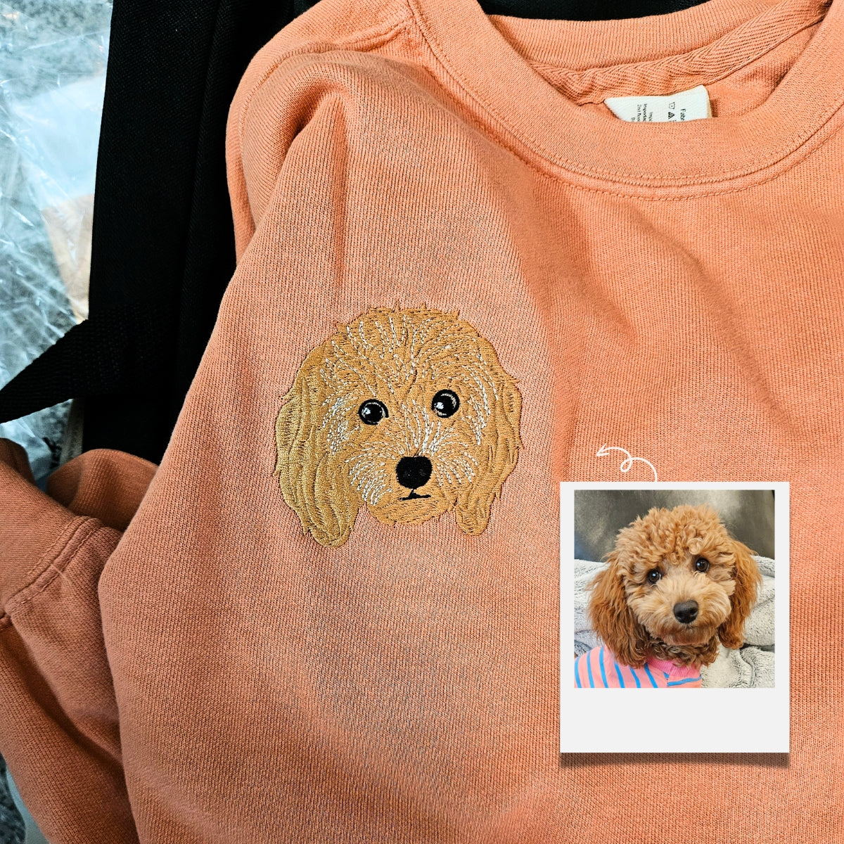Comfort Color® Custom Embroidered Dog Dad Shirt With Dog Portrait From Photo Shirt