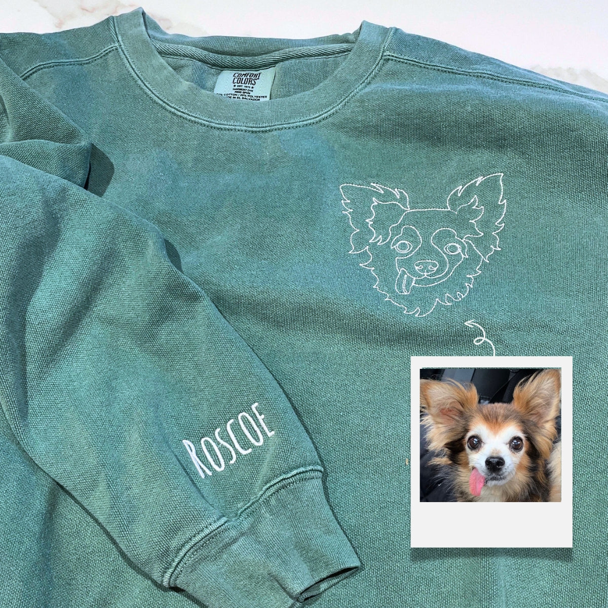 Comfort Color® Custom Embroidered Dog Dad Shirt With Dog Portrait From Photo Shirt
