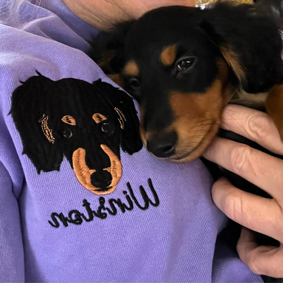 Comfort Color® Custom Embroidered Dog Dad Shirt With Dog Portrait From Photo Shirt