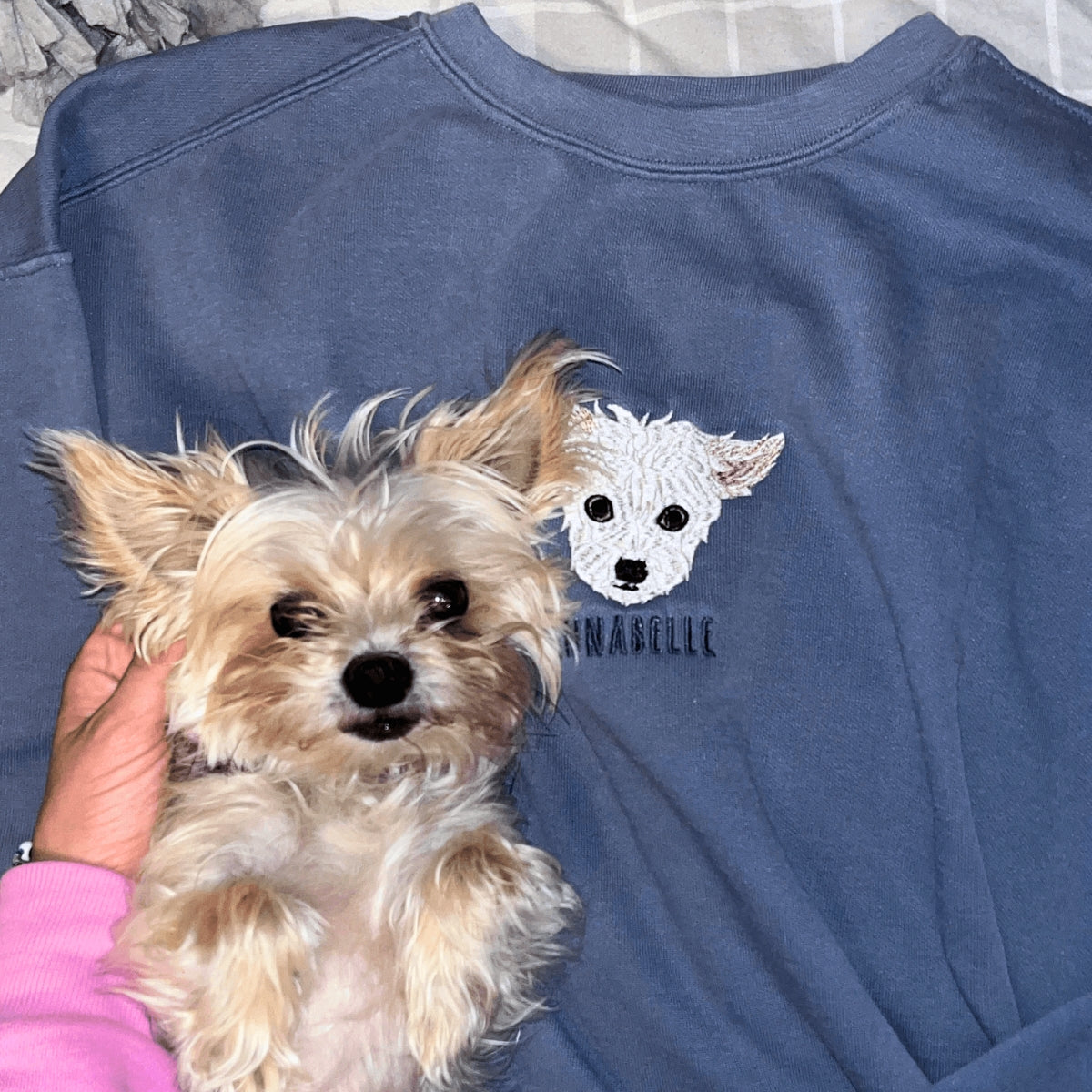 Comfort Color® Custom Embroidered Dog Dad Shirt With Dog Portrait From Photo Shirt