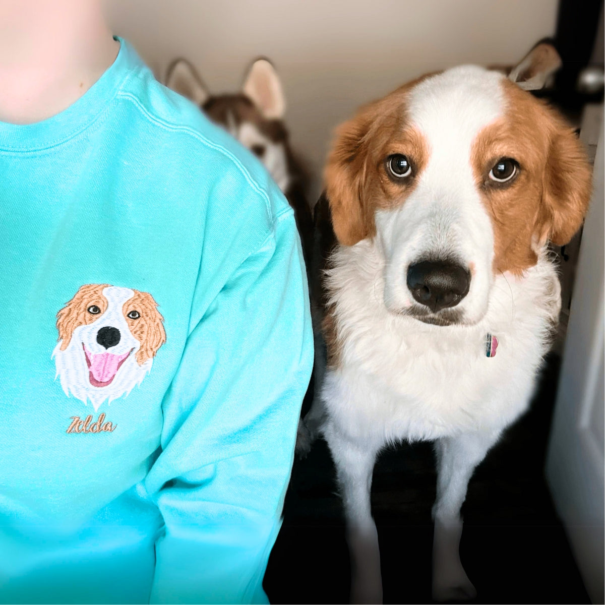 Comfort Color® Custom Embroidered Dog Dad Shirt With Dog Portrait From Photo Shirt