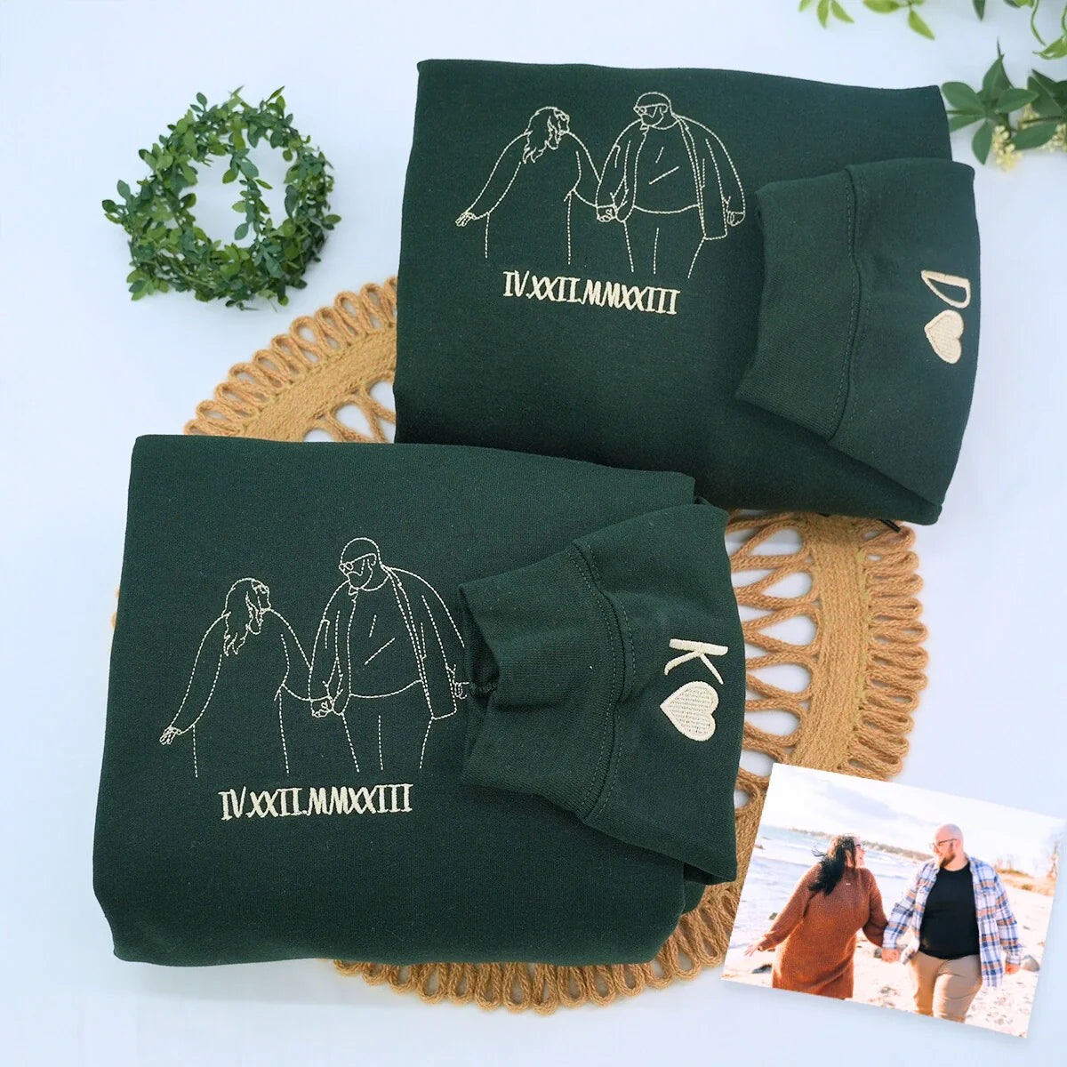 Boyfriend Girlfriend Matching Hoodies or Sweatshirts, Personalized Embroidered Engagement Gifts