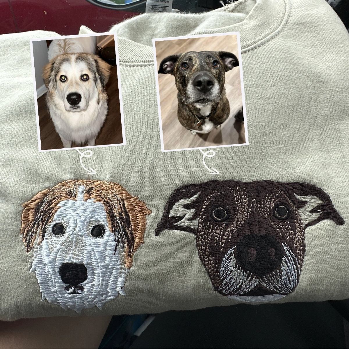 Cavalier King Charles Spaniel Sweatshirt or Hoodie, Custom Embroidered Gift from Photo Name