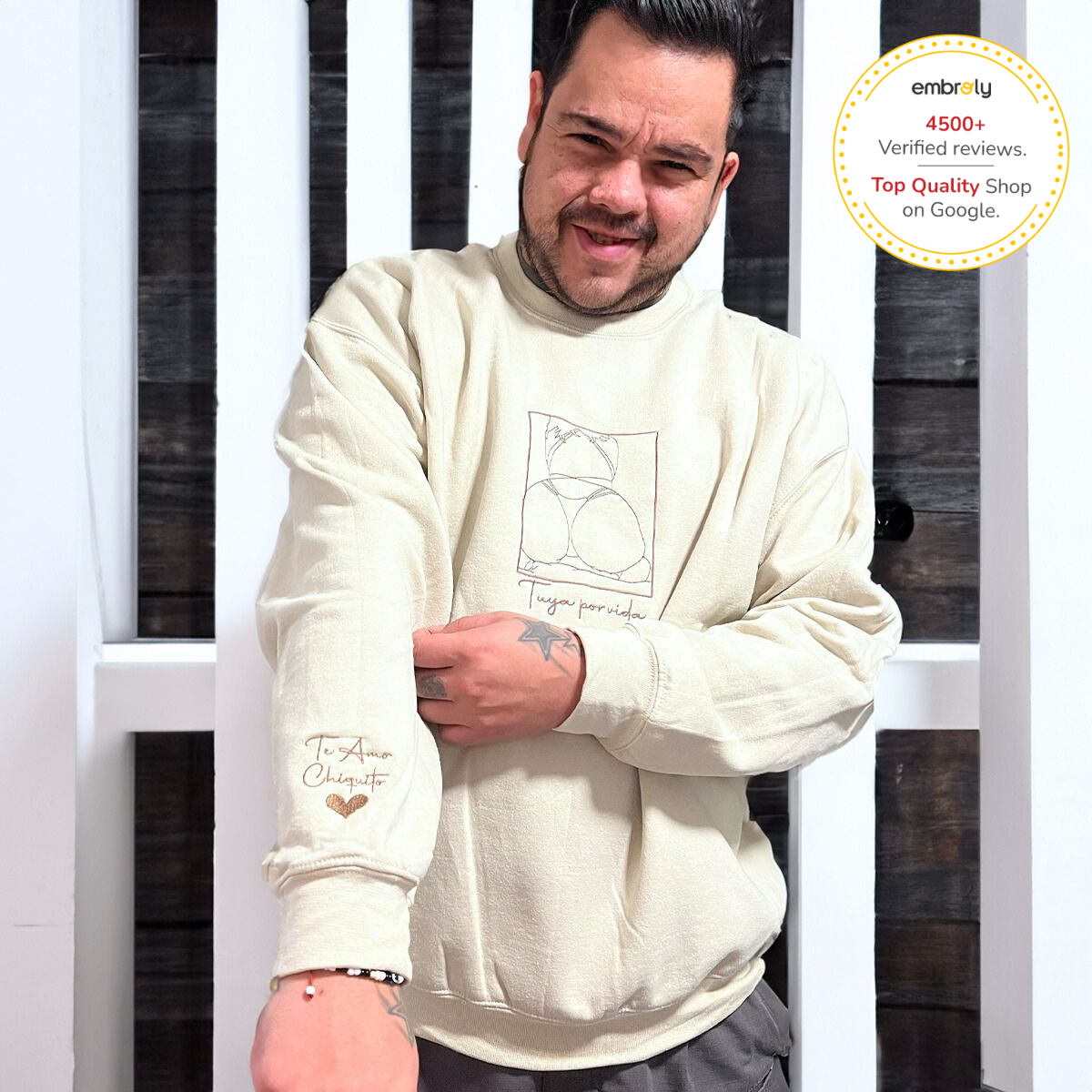 Spicy Sweatshirt or Hoodie from Portrait Photo, Custom Embroidered Valentine Gift For Him