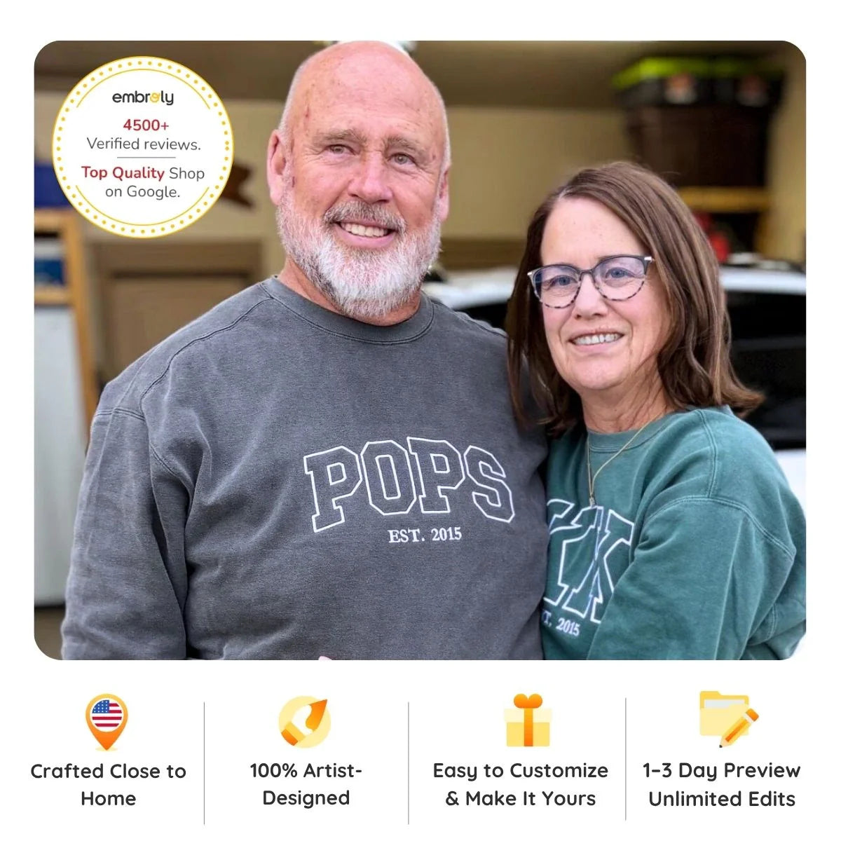 Comfort Colors Pawpaw EST T-Shirt or Sweatshirt, Personalized Embroidered Gift for Grandpa Pawpaw
