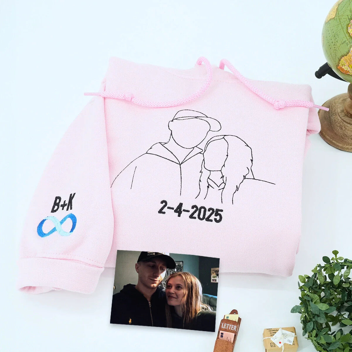 Boyfriend Girlfriend Matching Hoodies or Sweatshirts, Personalized Embroidered Engagement Gifts