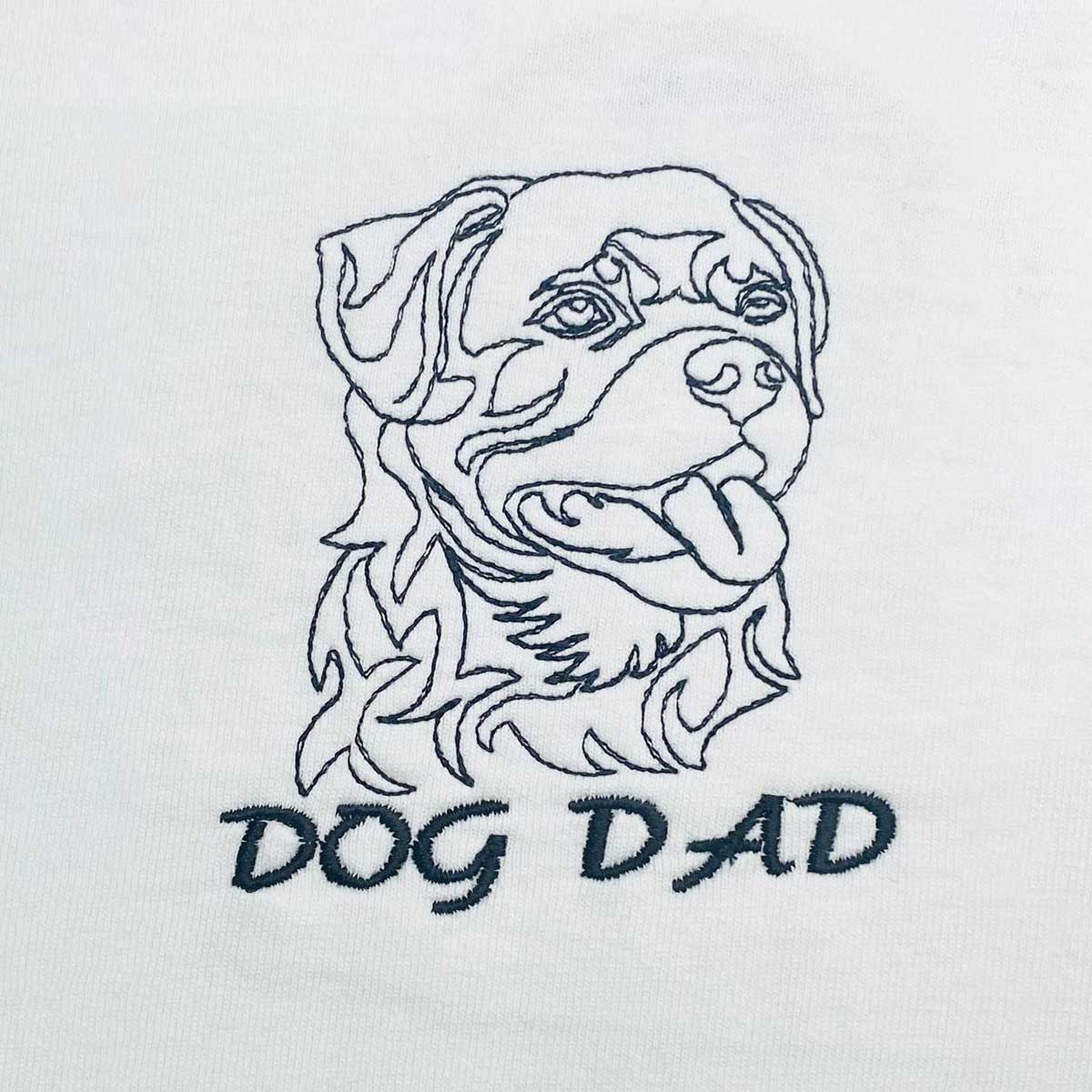 Personalized Rottweiler Dog Dad Shirt with Dog Name & Embroidered Collar, Unique Gifts For Rottweiler Lovers
