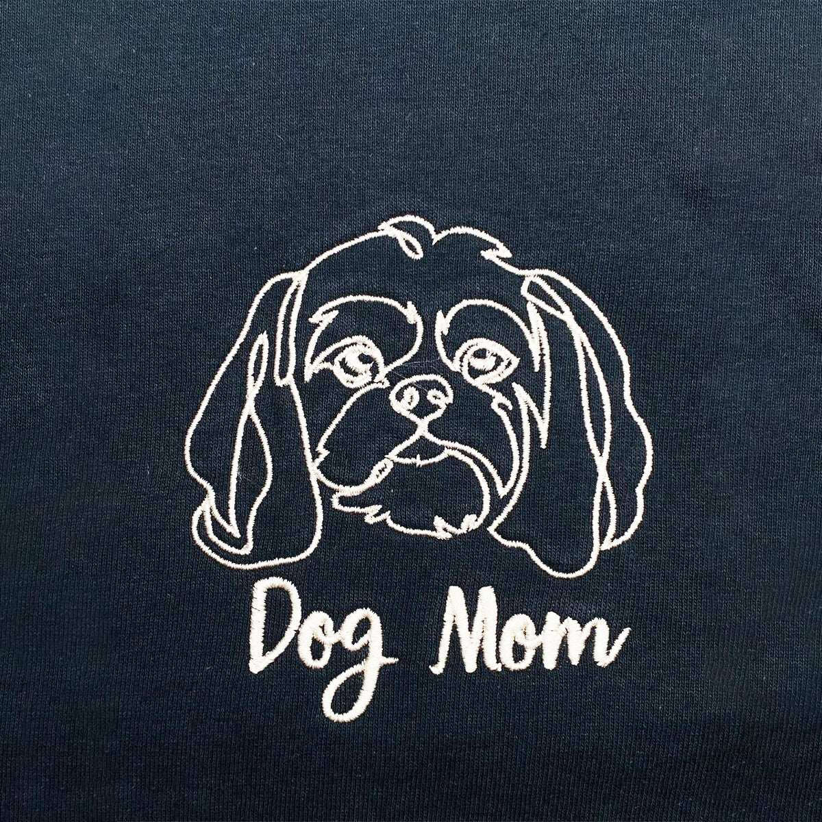 Personalized Shih Tzu Dog Mom Shirt Embroidered Collar, Custom Shirt with Dog Name, Best Gifts For Shih Tzu Lovers