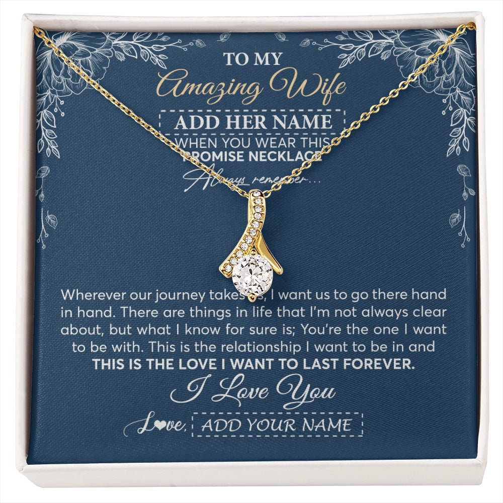 Personalized To My Amazing Wife Jewelry From Husband Promise Necklace Birthday Gifts For Wife Anniversary Romantic Valentines Christmas Gift Box Message Card