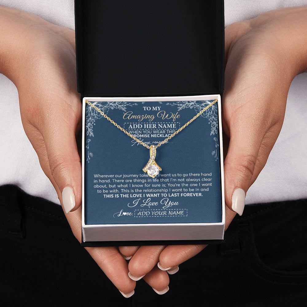 Personalized To My Amazing Wife Jewelry From Husband Promise Necklace Birthday Gifts For Wife Anniversary Romantic Valentines Christmas Gift Box Message Card