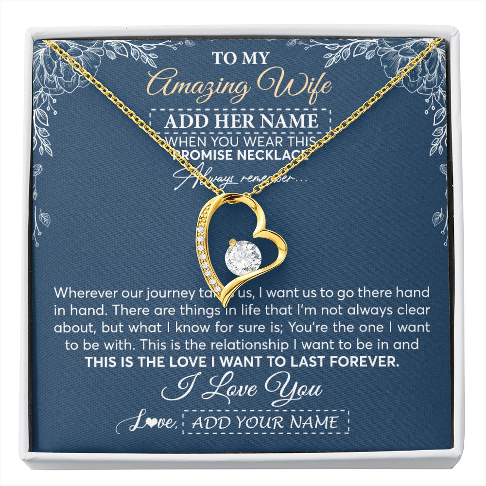 Personalized To My Amazing Wife Jewelry From Husband Promise Necklace Birthday Gifts For Wife Anniversary Romantic Valentines Christmas Gift Box Message Card