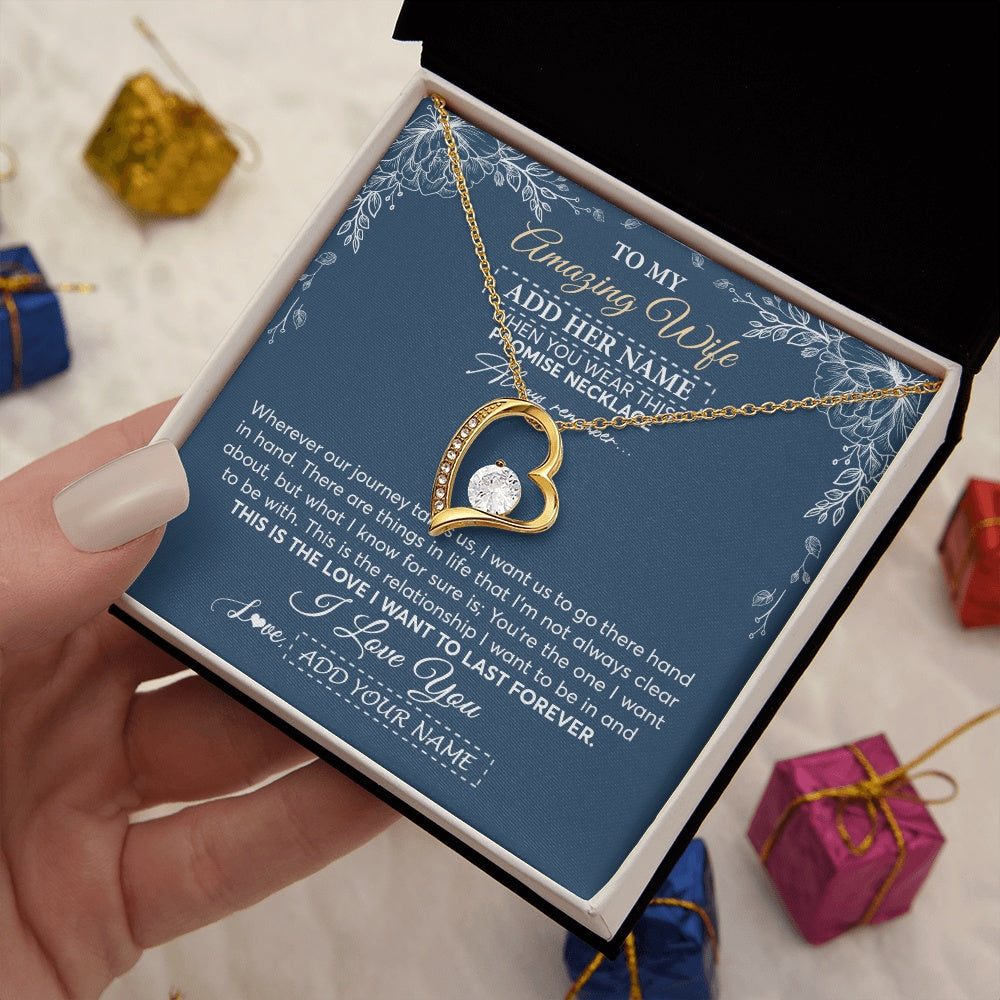 Personalized To My Amazing Wife Jewelry From Husband Promise Necklace Birthday Gifts For Wife Anniversary Romantic Valentines Christmas Gift Box Message Card