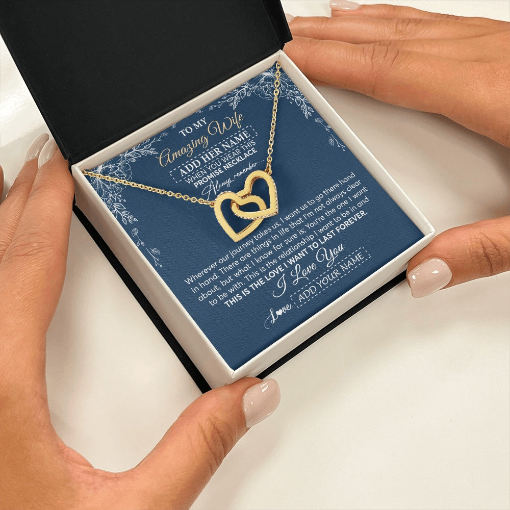 Personalized To My Amazing Wife Jewelry From Husband Promise Necklace Birthday Gifts For Wife Anniversary Romantic Valentines Christmas Gift Box Message Card