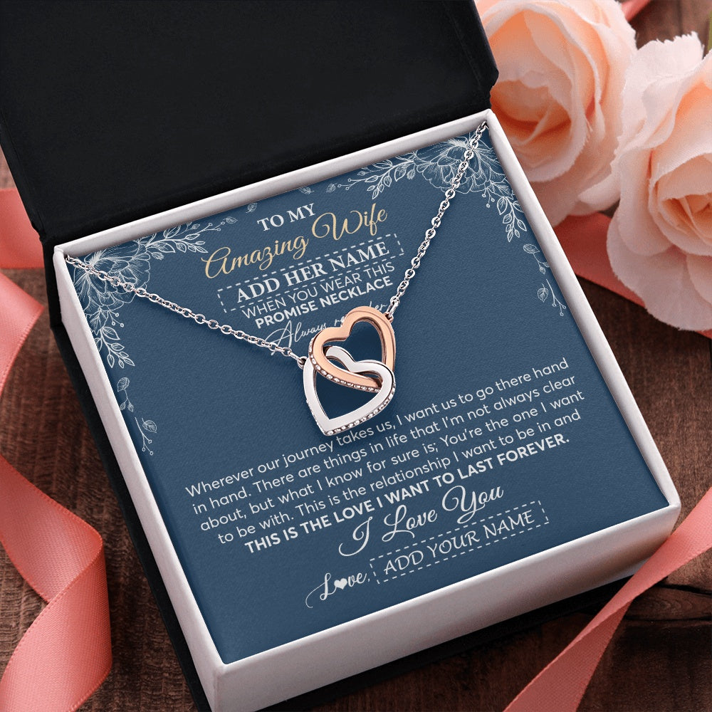 Personalized To My Amazing Wife Jewelry From Husband Promise Necklace Birthday Gifts For Wife Anniversary Romantic Valentines Christmas Gift Box Message Card