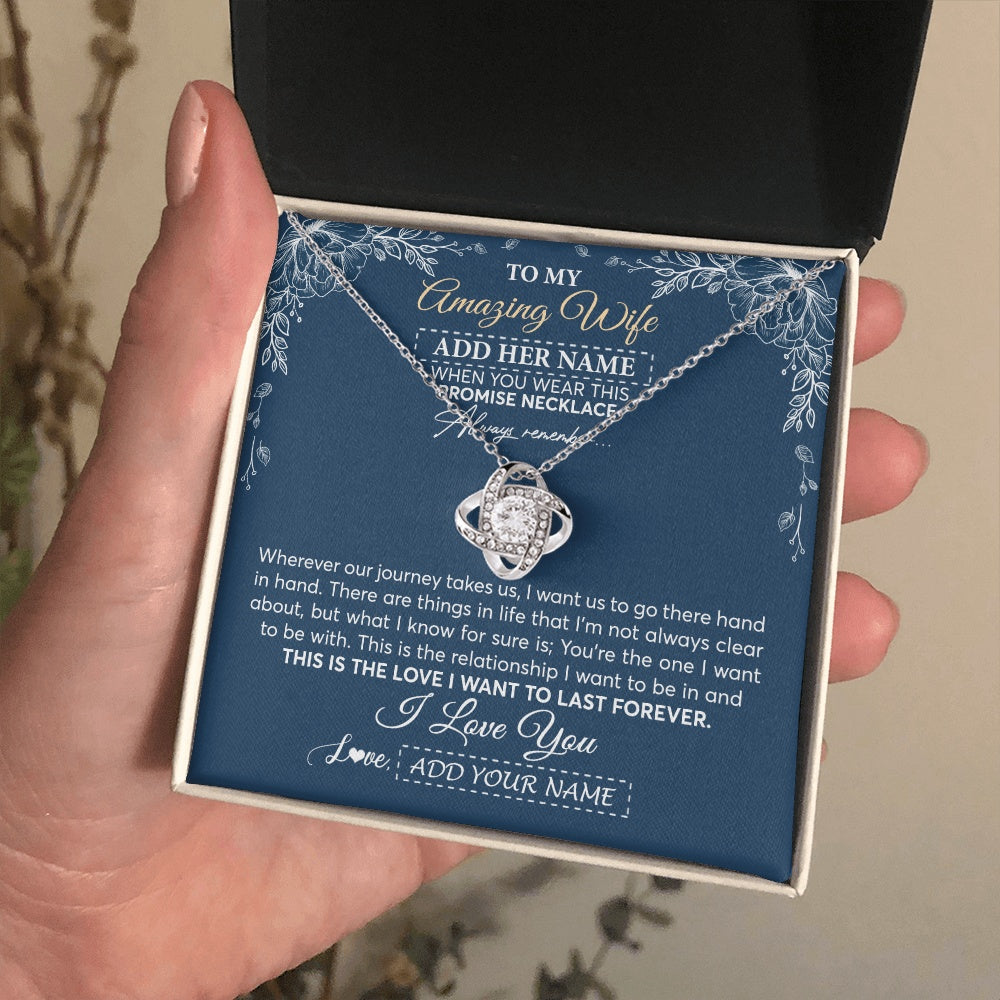 Personalized To My Amazing Wife Jewelry From Husband Promise Necklace Birthday Gifts For Wife Anniversary Romantic Valentines Christmas Gift Box Message Card