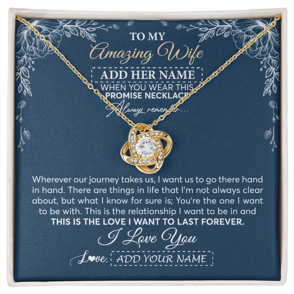 Personalized To My Amazing Wife Jewelry From Husband Promise Necklace Birthday Gifts For Wife Anniversary Romantic Valentines Christmas Gift Box Message Card