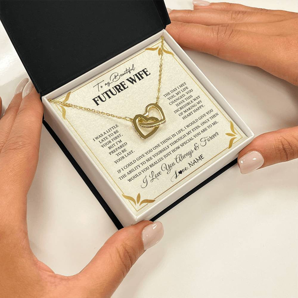 Personalized To My Beautiful Future Wife Necklace Gift From Husband Promise Necklace For Her Soulmate Wife Romantic Birthday Customized Gift Box Message Card
