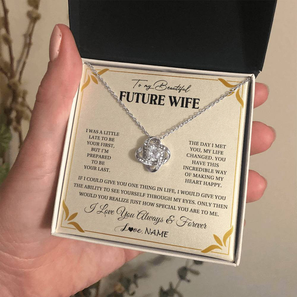 Personalized To My Beautiful Future Wife Necklace Gift From Husband Promise Necklace For Her Soulmate Wife Romantic Birthday Customized Gift Box Message Card