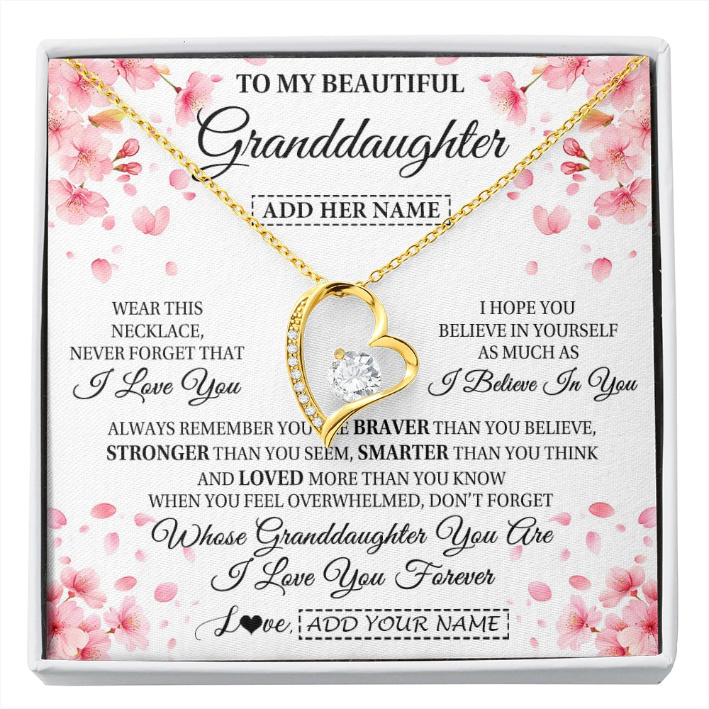 Personalized To My Beautiful Granddaughter From Granparents Necklace Never Forget Birthday Gifts For Granddaughter Gift Christmas Gift Box Message Card