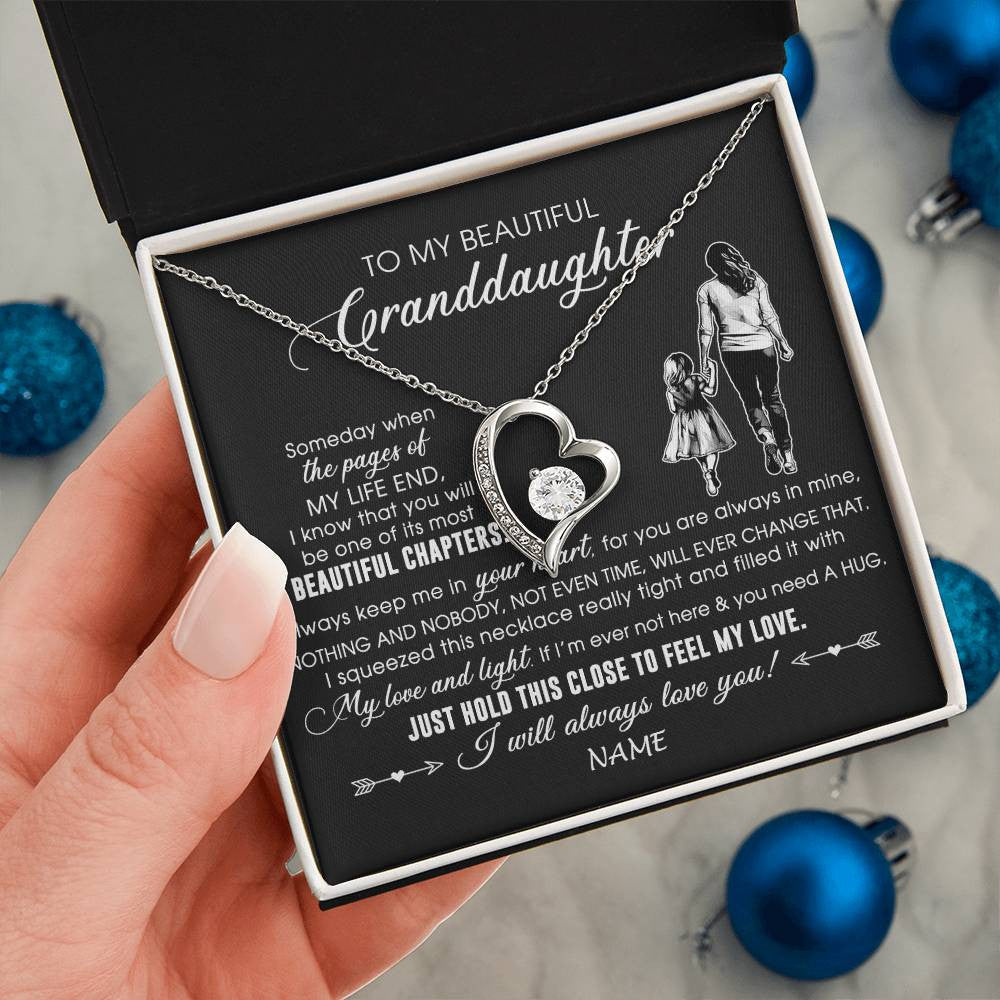 Personalized To My Beautiful Granddaughter Necklace From Grandma Always Love You Granddaughter Birthday Graduation Christmas Customized Gift Box Message Card