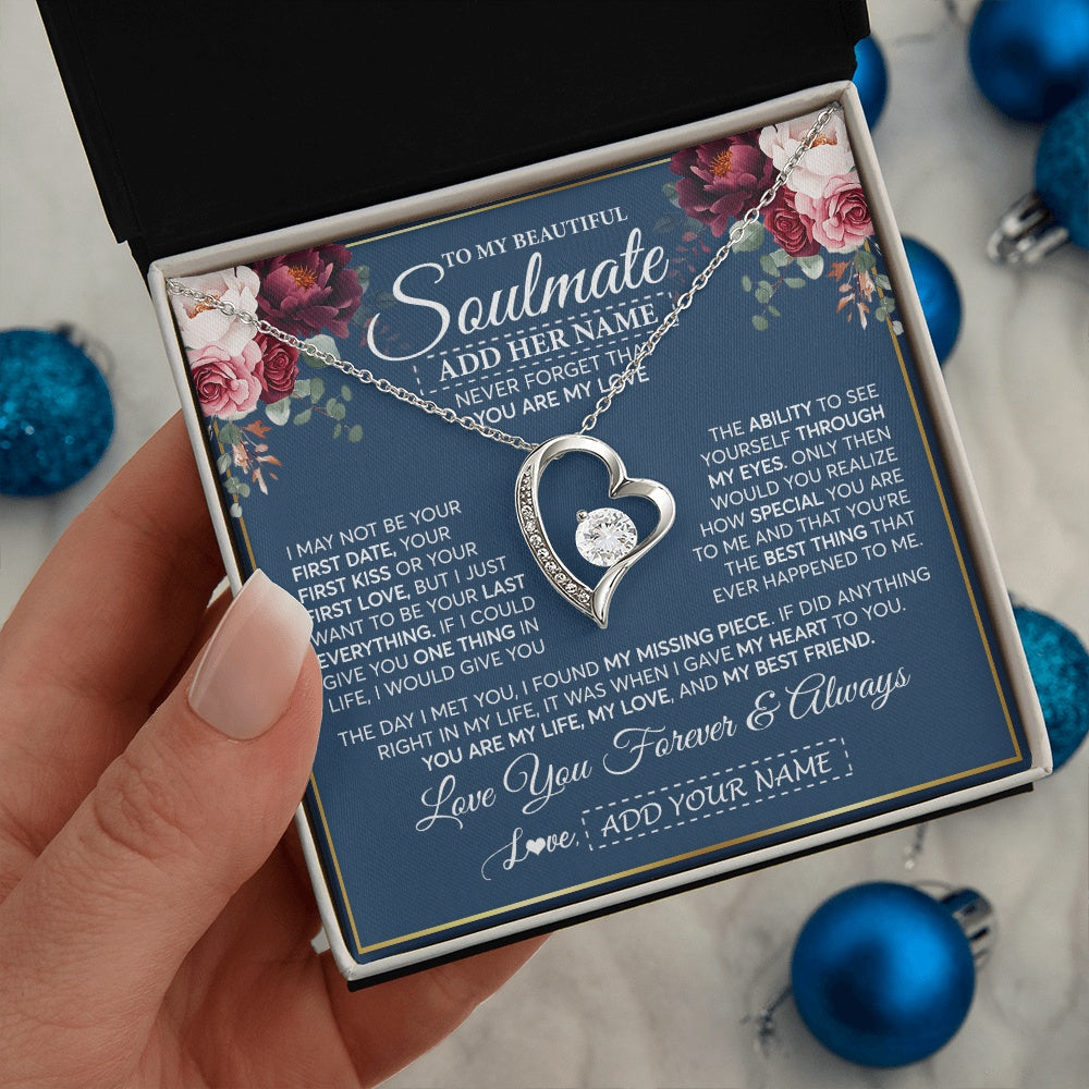 Personalized To My Beautiful Soulmate Gift Necklace You Are My Love Gifts For Wife From Husband Wife Birthday Valentines Day Custom Gift Box Message Card