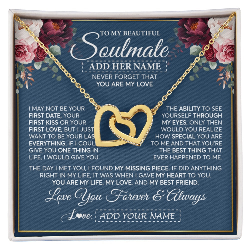 Personalized To My Beautiful Soulmate Gift Necklace You Are My Love Gifts For Wife From Husband Wife Birthday Valentines Day Custom Gift Box Message Card