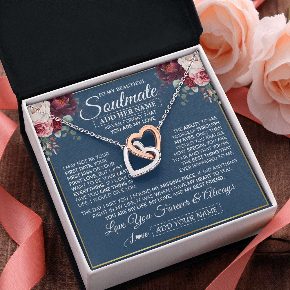 Personalized To My Beautiful Soulmate Gift Necklace You Are My Love Gifts For Wife From Husband Wife Birthday Valentines Day Custom Gift Box Message Card