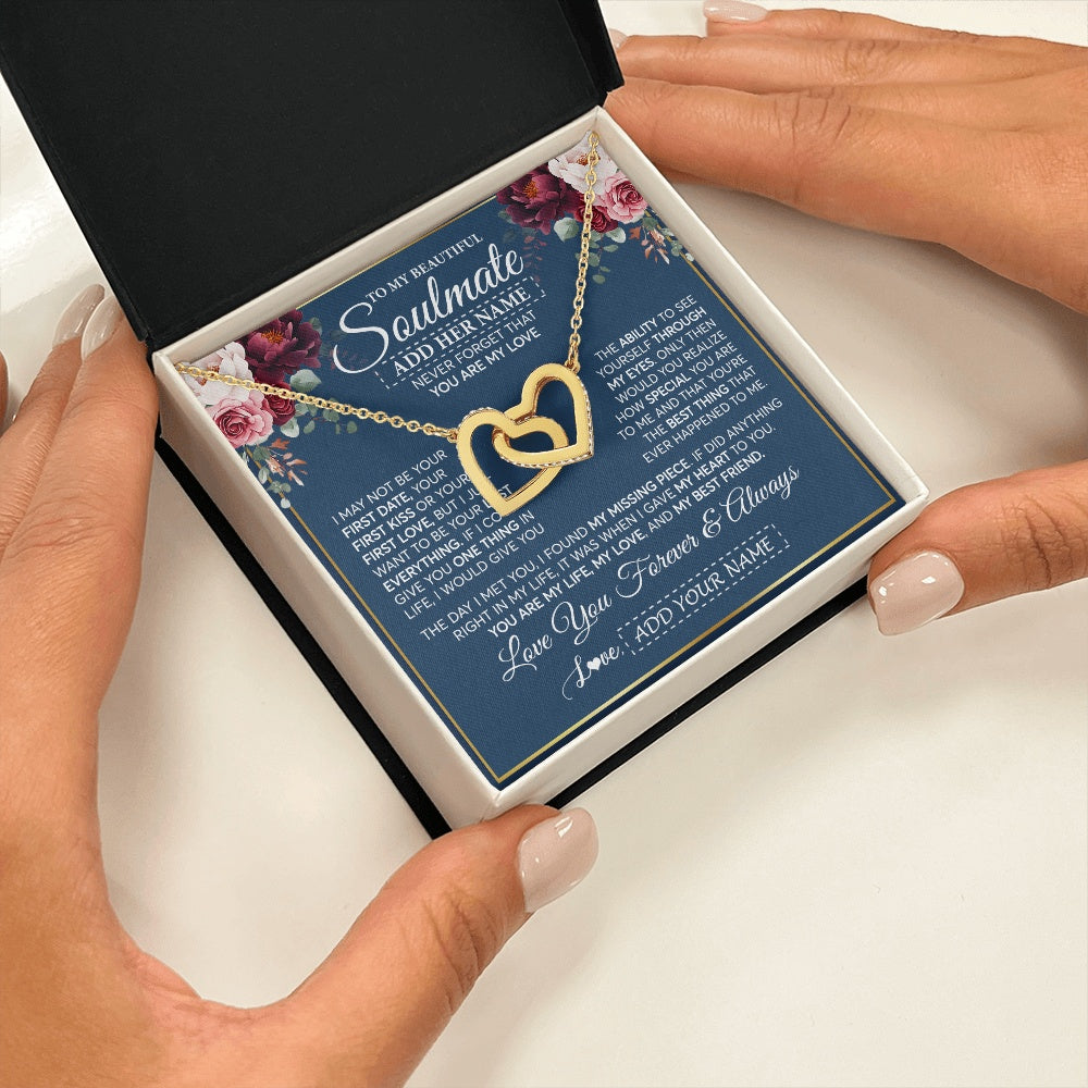 Personalized To My Beautiful Soulmate Gift Necklace You Are My Love Gifts For Wife From Husband Wife Birthday Valentines Day Custom Gift Box Message Card