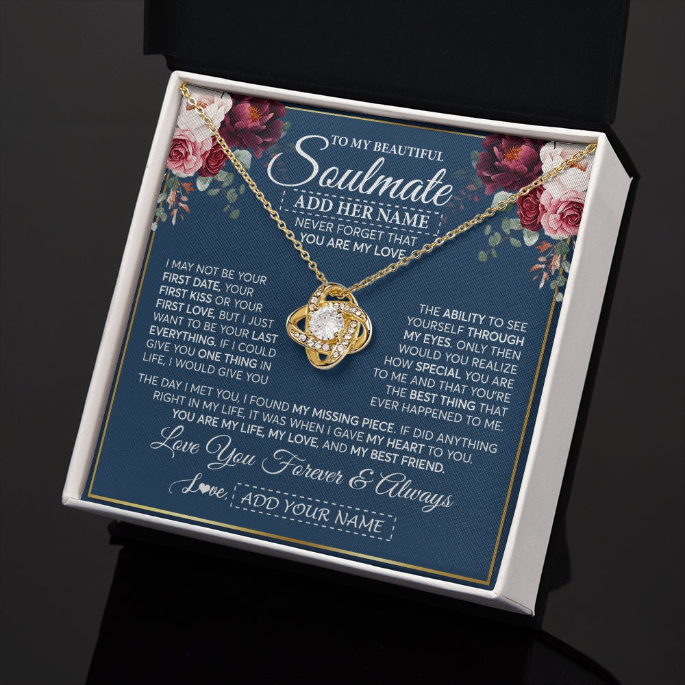 Personalized To My Beautiful Soulmate Gift Necklace You Are My Love Gifts For Wife From Husband Wife Birthday Valentines Day Custom Gift Box Message Card