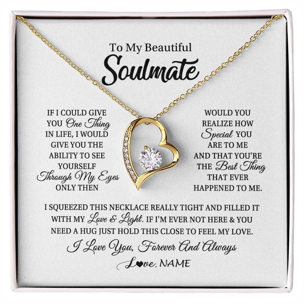 Personalized To My Beautiful Soulmate Necklace From Husband If I Could Give You Future Wife Birthday Anniversary Christmas Customized Gift Box Message Card