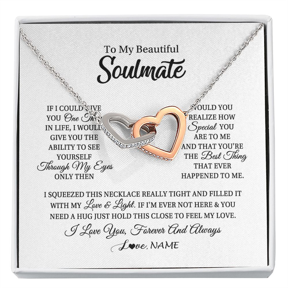 Personalized To My Beautiful Soulmate Necklace From Husband If I Could Give You Future Wife Birthday Anniversary Christmas Customized Gift Box Message Card