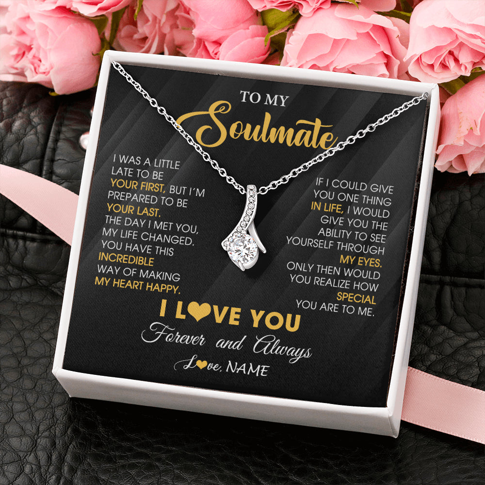 Personalized To My Beautiful Soulmate Necklace From Husband Jewelry Forever Love Girlfriend Wife Birthday Gifts Anniversary Valentines Message Card