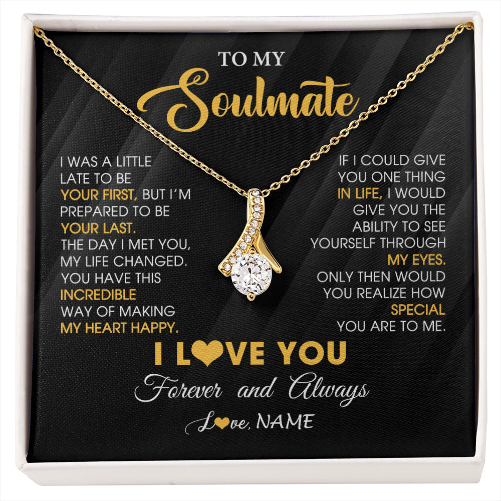 Personalized To My Beautiful Soulmate Necklace From Husband Jewelry Forever Love Girlfriend Wife Birthday Gifts Anniversary Valentines Message Card