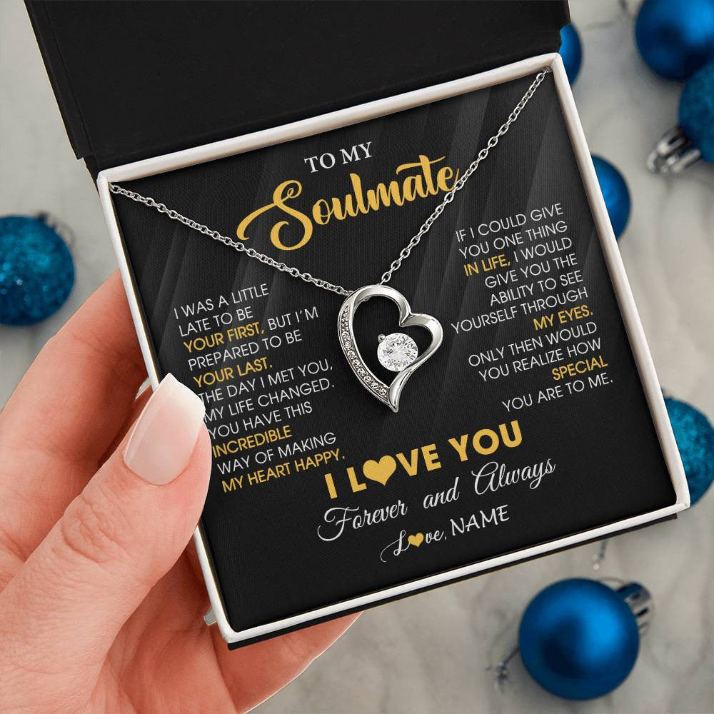 Personalized To My Beautiful Soulmate Necklace From Husband Jewelry Forever Love Girlfriend Wife Birthday Gifts Anniversary Valentines Message Card