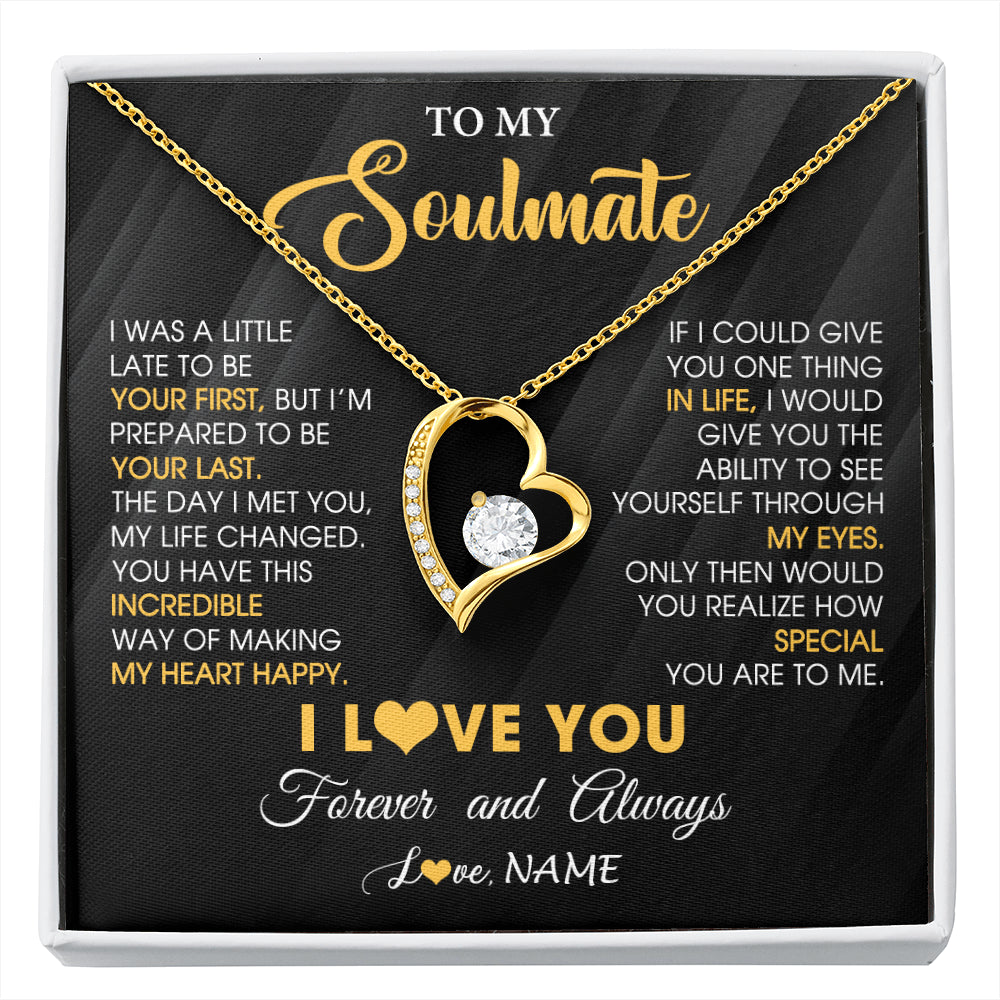 Personalized To My Beautiful Soulmate Necklace From Husband Jewelry Forever Love Girlfriend Wife Birthday Gifts Anniversary Valentines Message Card