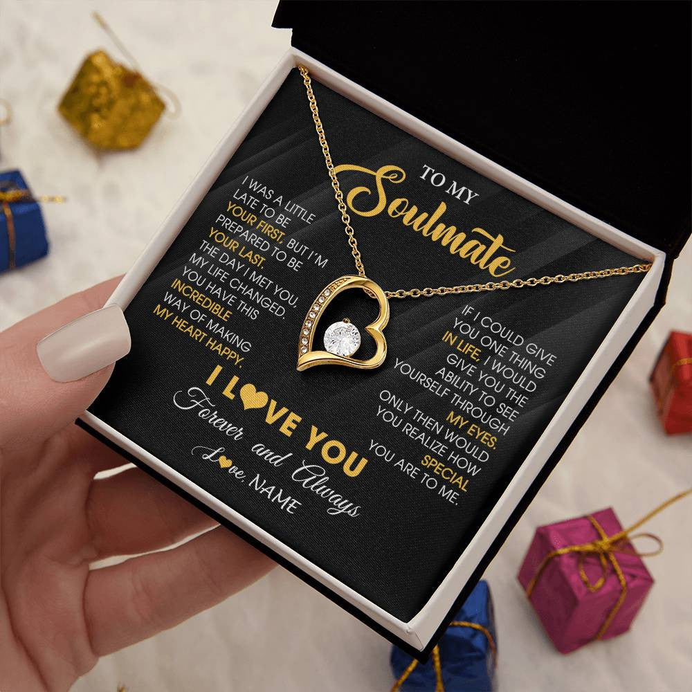 Personalized To My Beautiful Soulmate Necklace From Husband Jewelry Forever Love Girlfriend Wife Birthday Gifts Anniversary Valentines Message Card
