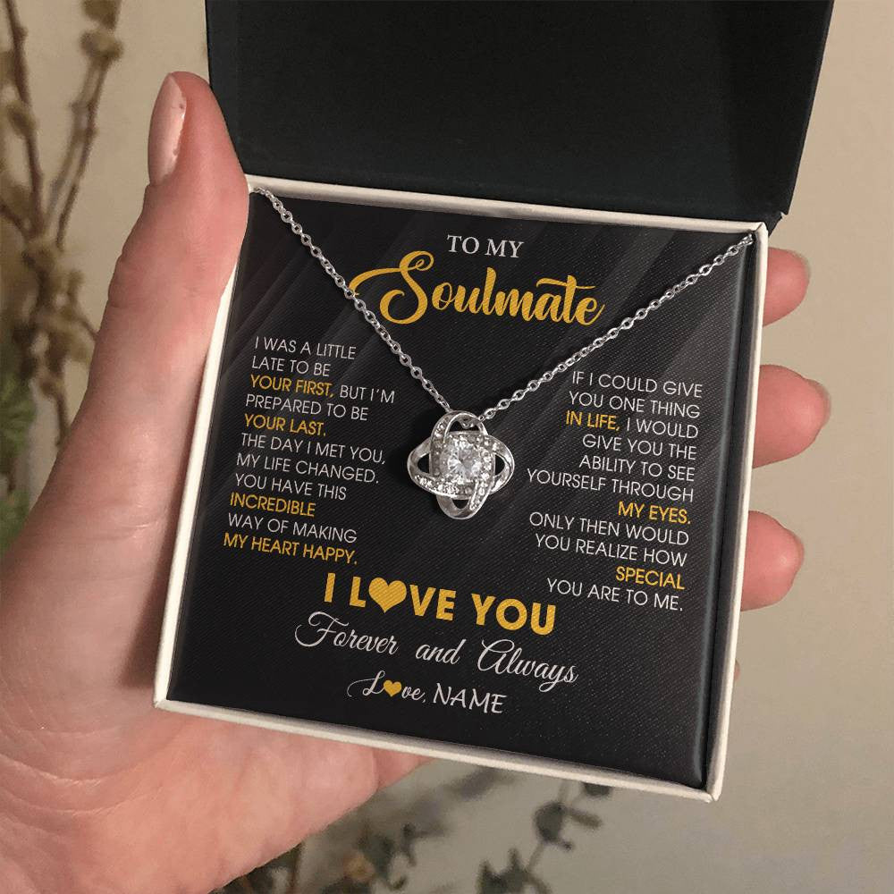 Personalized To My Beautiful Soulmate Necklace From Husband Jewelry Forever Love Girlfriend Wife Birthday Gifts Anniversary Valentines Message Card