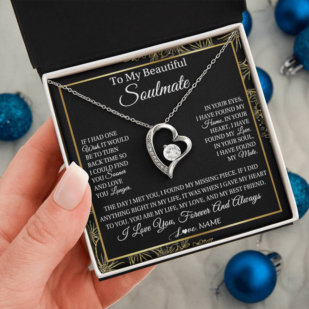 Personalized To My Beautiful Soulmate Necklace From Husband Romantic Gifts Future Wife Birthday Anniversary Jewelry Christmas Customized Gift Box Message Card
