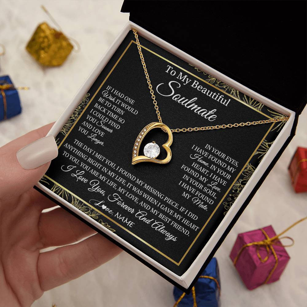 Personalized To My Beautiful Soulmate Necklace From Husband Romantic Gifts Future Wife Birthday Anniversary Jewelry Christmas Customized Gift Box Message Card