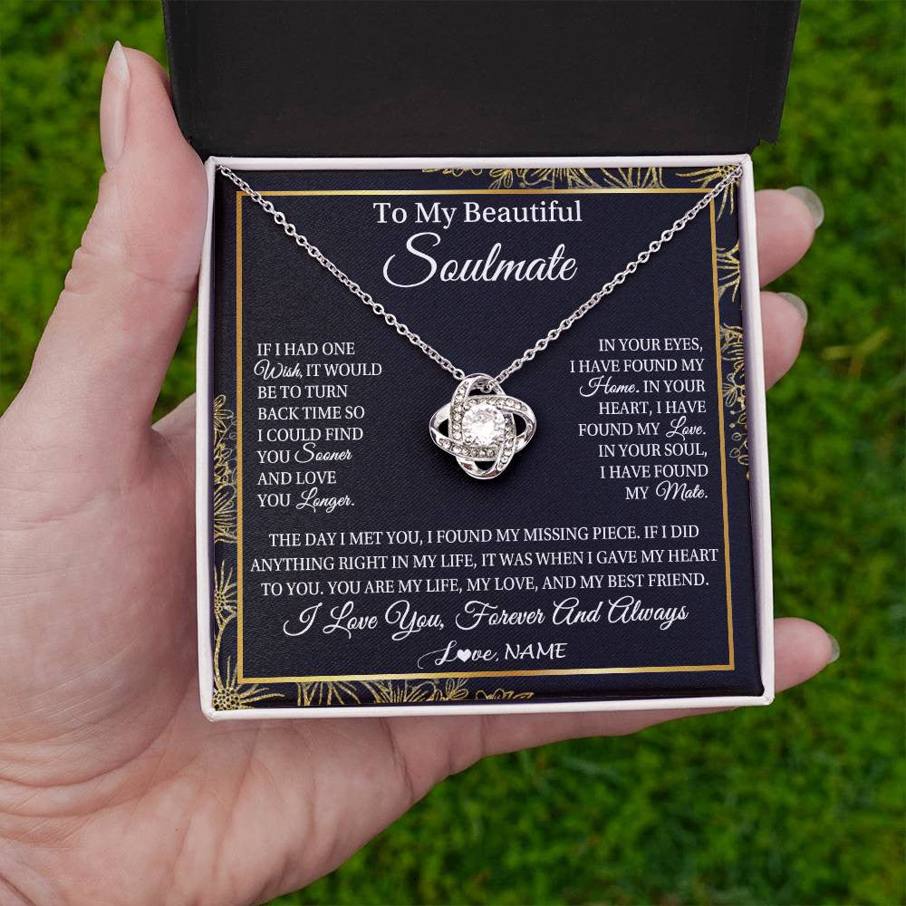 Personalized To My Beautiful Soulmate Necklace From Husband Romantic Gifts Future Wife Birthday Anniversary Jewelry Christmas Customized Gift Box Message Card
