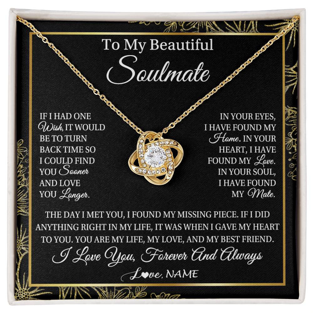 Personalized To My Beautiful Soulmate Necklace From Husband Romantic Gifts Future Wife Birthday Anniversary Jewelry Christmas Customized Gift Box Message Card