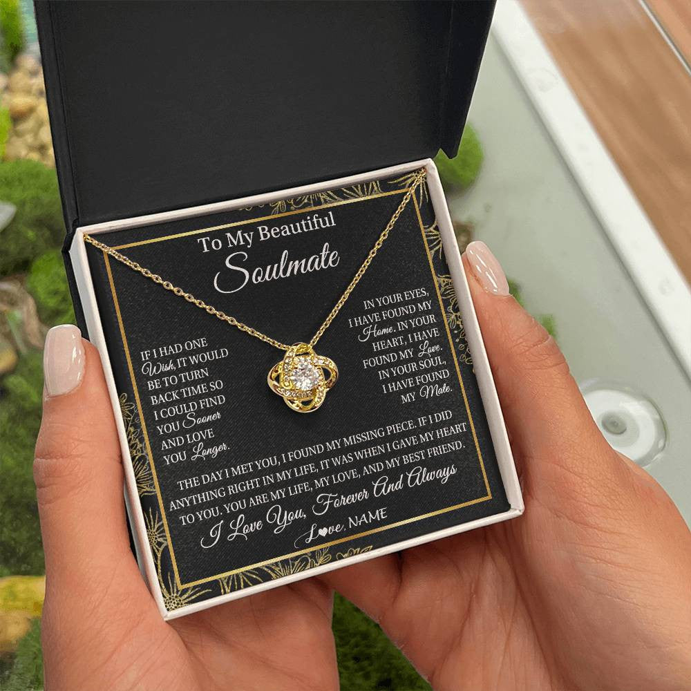 Personalized To My Beautiful Soulmate Necklace From Husband Romantic Gifts Future Wife Birthday Anniversary Jewelry Christmas Customized Gift Box Message Card