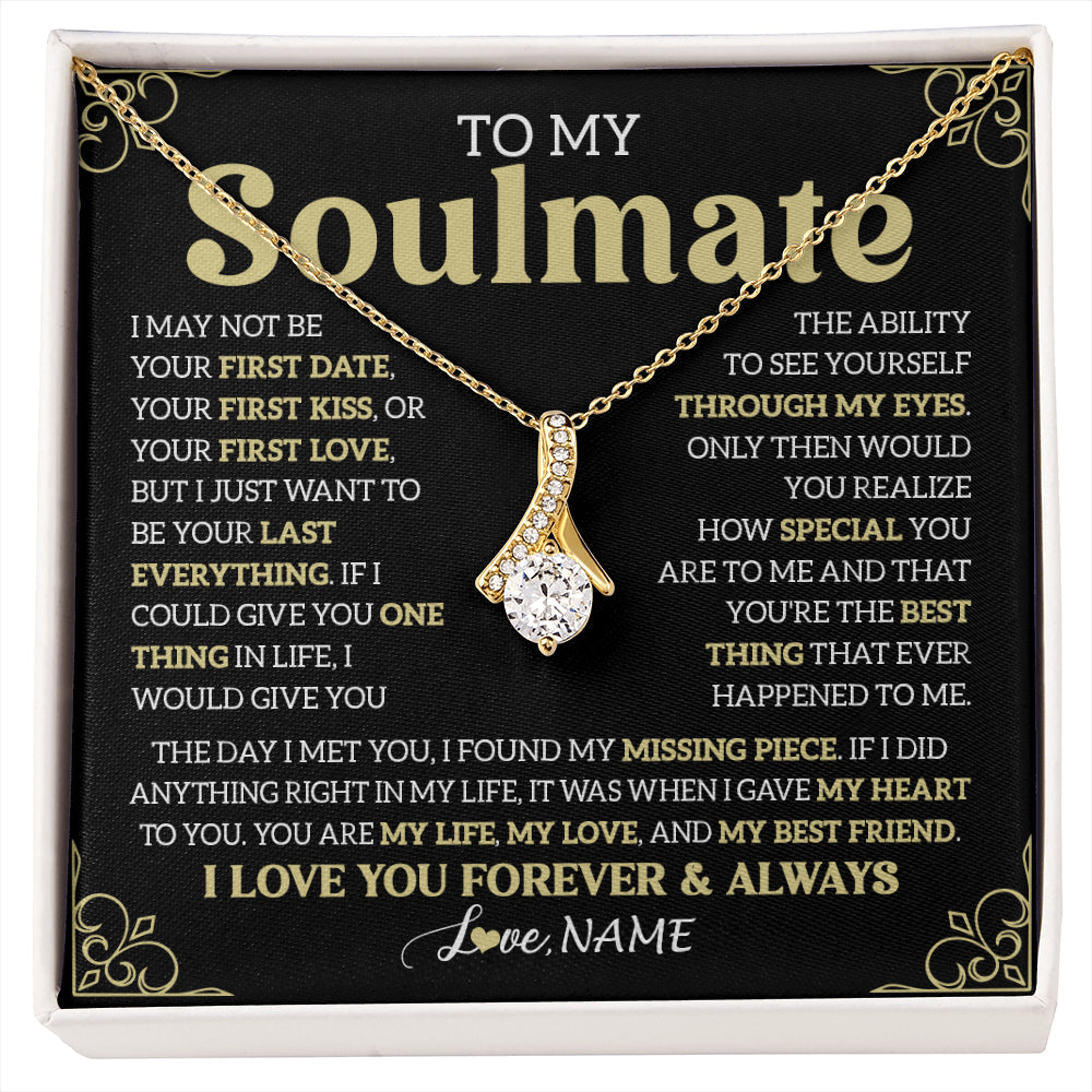 Personalized To My Beautiful Soulmate Necklace From Husband The Day I Met You Birthday Gifts For Wife Girlfriend Anniversary Valentines Message Card