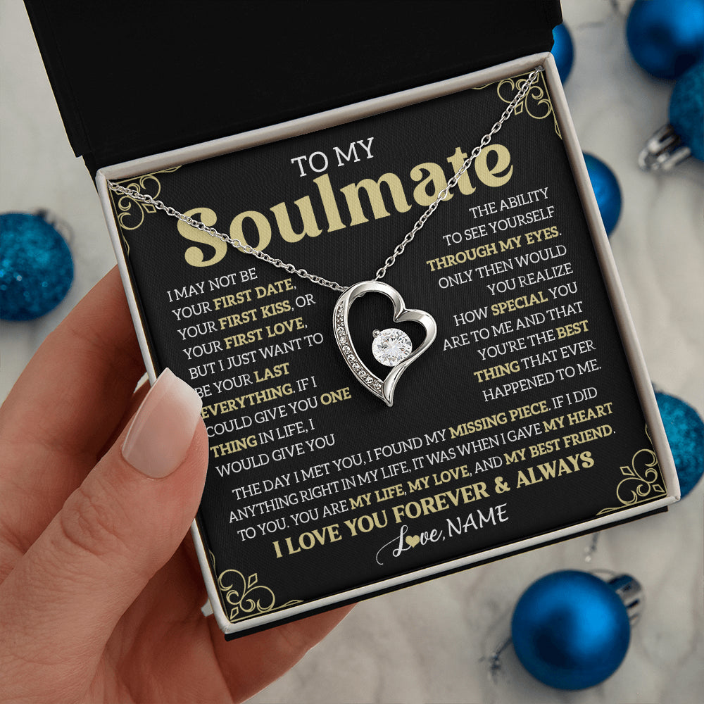 Personalized To My Beautiful Soulmate Necklace From Husband The Day I Met You Birthday Gifts For Wife Girlfriend Anniversary Valentines Message Card